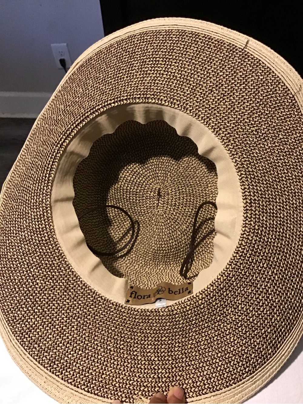 Wide Brim Straw Sun Hat - Natural/Tan - Picture 3 of 5
